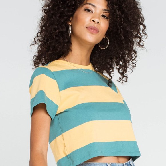 Tilly's Tops - NEW Full Tilt Rugby Stripes Crop Top